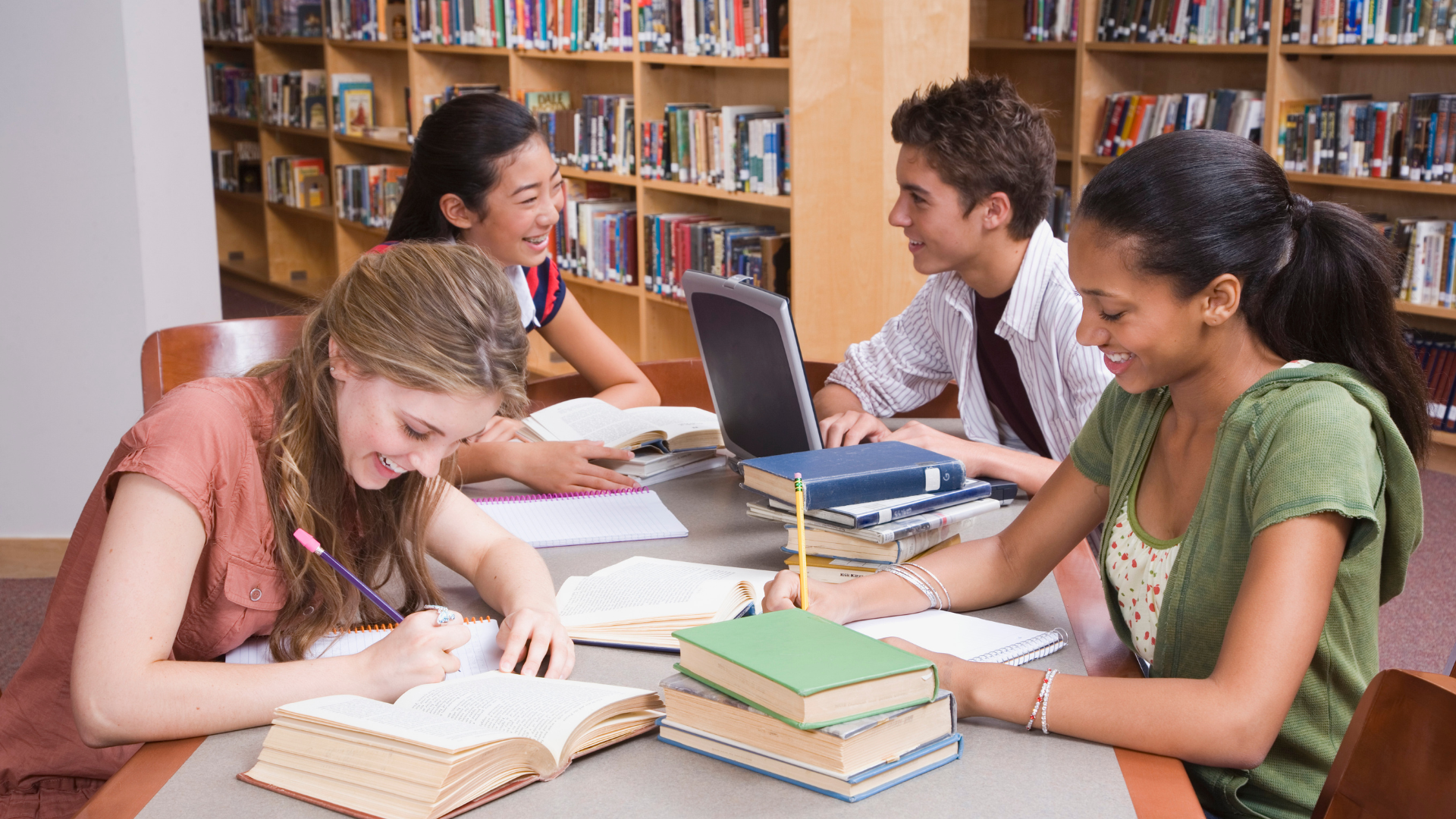 students learning