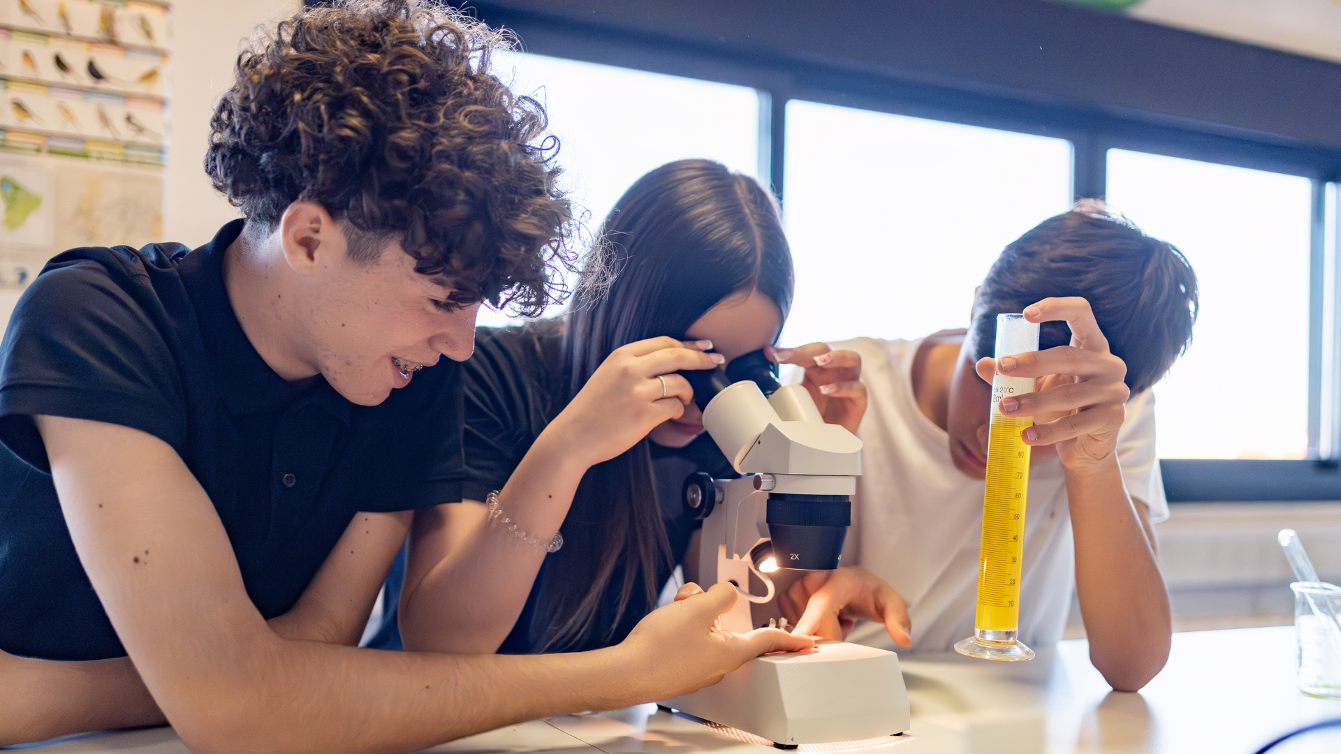students in a science lab
